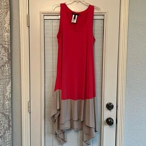 Long red/tan sundress